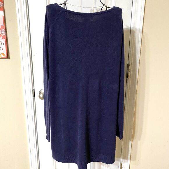 Hampshire Studio Sweater Women’s Extra Large Navy Pullover Long Length SOFT - Picture 7 of 9